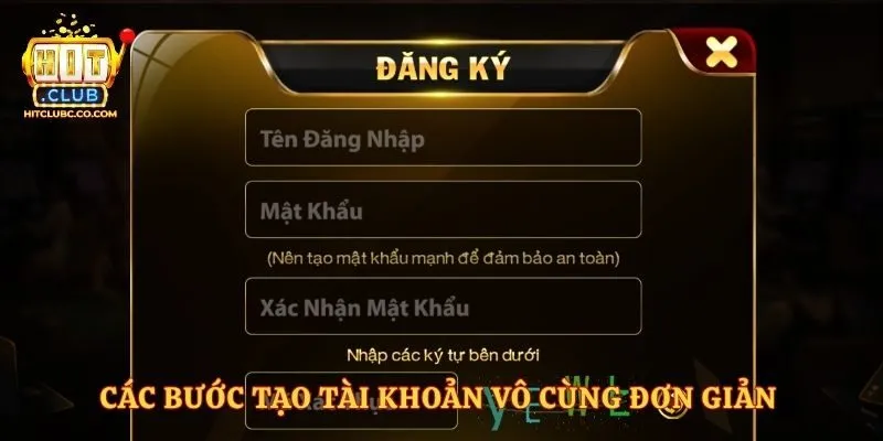 Các bước tạo tài khoản vô cùng đơn giản 