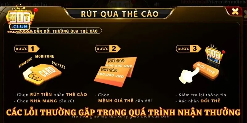 Các lỗi thường gặp trong quá trình nhận thưởng