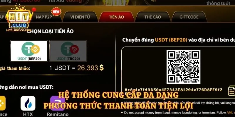  Hệ thống cung cấp đa dạng phương thức thanh toán tiện lợi