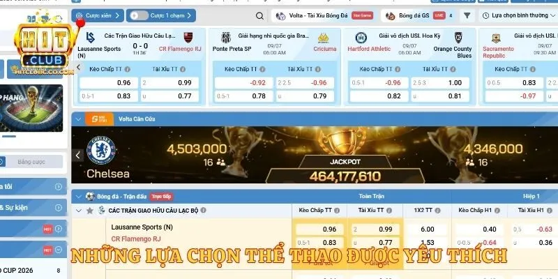Những lựa chọn thể thao được yêu thích 